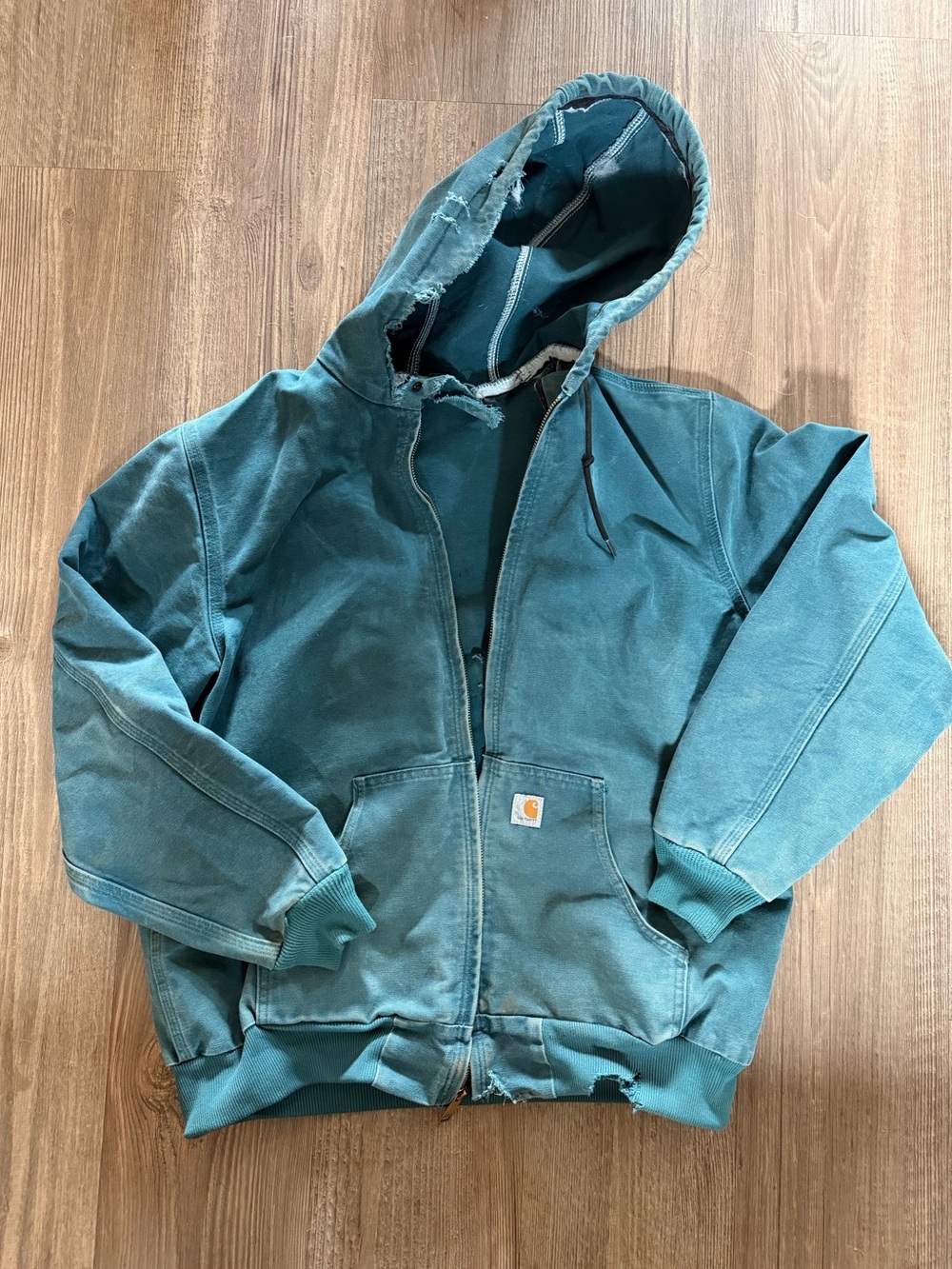 Carhartt Teal  Zip-Up Hooded VINTAGE Jacket